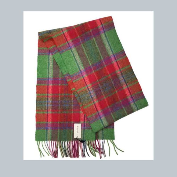Blarney Woollen Mills Ireland Wool Scarf Multicolor Plaid Men's - Picture 1 of 2